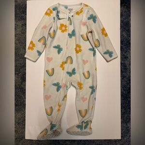 Carter's White One Piece with Rainbow and Butterfly Pattern